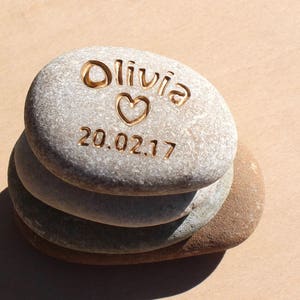 custom name stone engraved stone personalised pebble engraved name rock new baby gift personalised stone naming day gift new baby name rock image 4