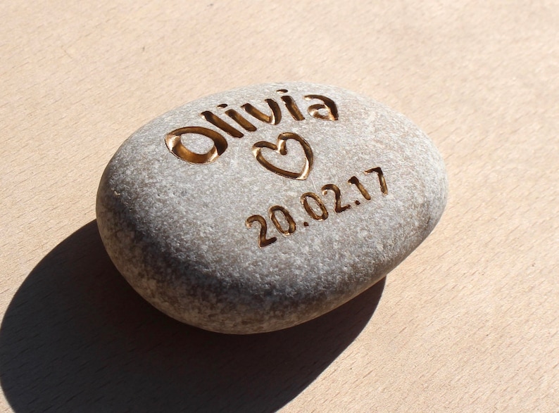 custom name stone engraved stone personalised pebble engraved name rock new baby gift personalised stone naming day gift new baby name rock image 5