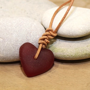 red sea glass pendant heart sea glass beach jewellery ocean pendant sea glass necklace sea foam pendant mothers day necklace red heart