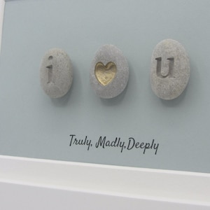 romantic gift him pebble picture gift anniversary gift men heart pebble I love you gift romantic gift wife husband gift