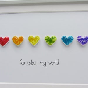 you colour my world personalised rainbow rainbow keepsake romantic gift him anniversary gift heart pebble I love you gift romantic gift
