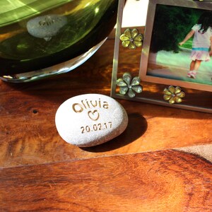 custom name stone engraved stone personalised pebble engraved name rock new baby gift personalised stone naming day gift new baby name rock image 2