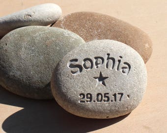 name pebble personalised rock custom name rock engraved stone new baby stone custom christening gift custom gift boy name gift girl