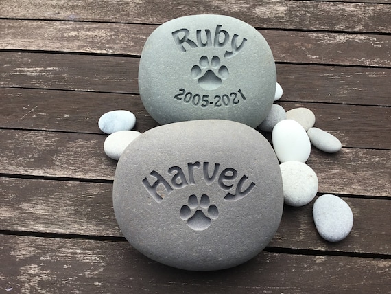 cat loss stone dog memorial custom name stone engraved stone cat personalised pebble name rock personalised pet stone cat grave marker