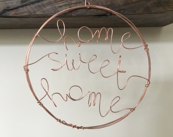 Home sweet home sign home wire sign wire art home shelf decor entryway sign new home gift porch sign wall hanging hallway sign home wreath