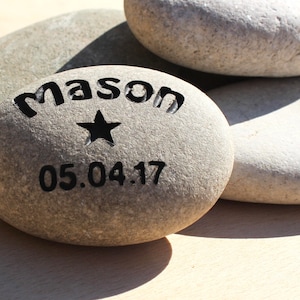 custom baby present personalised rock naming day gift new baby gift christening gift custom baptism gift engraved name stone name pebble