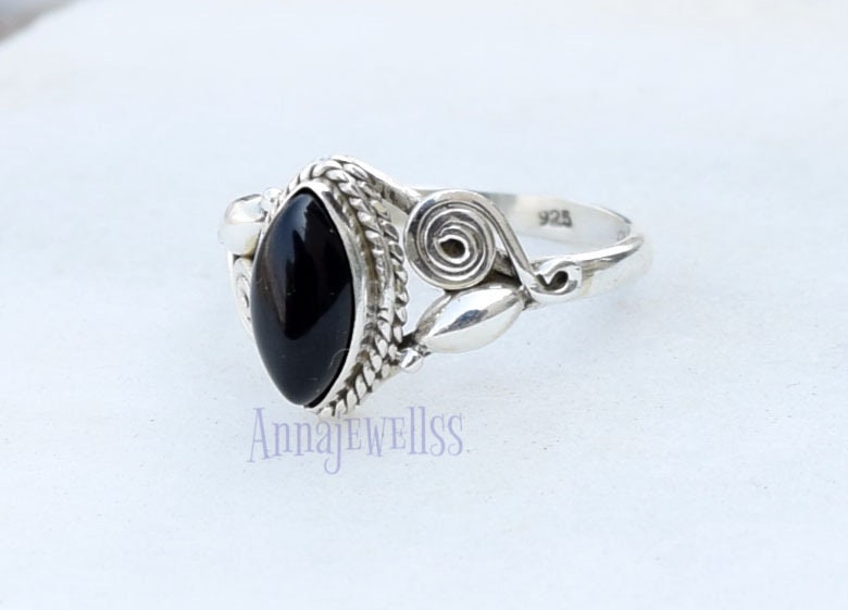 Black Stone Ring Black Onyx Ring Black Ring 925 Sterling | Etsy