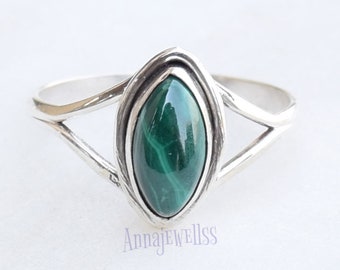 Malachite Ring, Malachite Stone Ring, 925 Sterling Silver Ring, Stone Ring, Girls Ring, Women Ring, Gift Ring, Stone Silver Ring