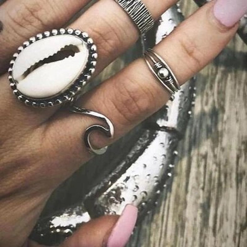 Bohemian Wave Ring Silver Wave Ring Handmade Ring Wave Ring Gypsy Ring 925 Sterling Silver Ring Wave Beach Ring,