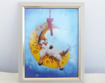 Ago incorniciato, arte delle pecore, arredamento della camera per bambini, arredamento murale per bambini, arredamento delle pecore, regalo di compleanno divertente, arredamento vivaio, stampa pecora