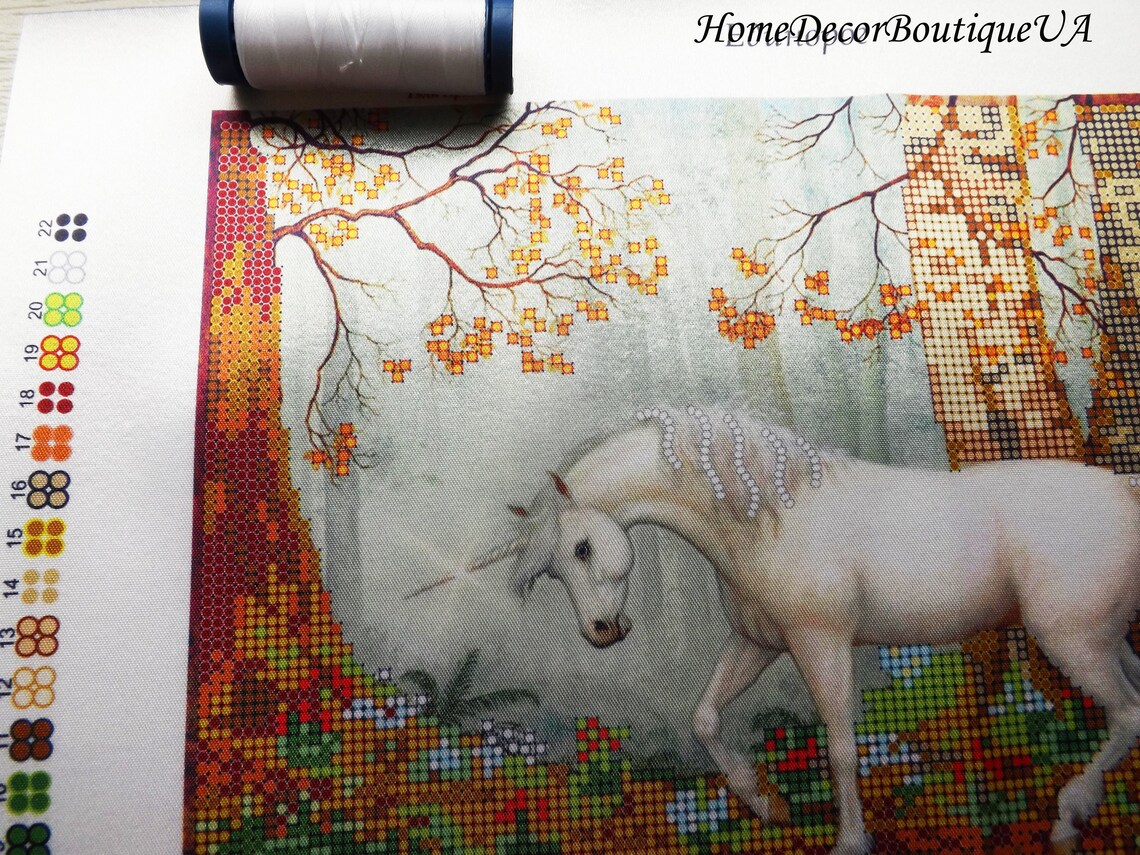 Unicorn Needlepoint Kit Unicorn Embroidery Kit Bead Etsy