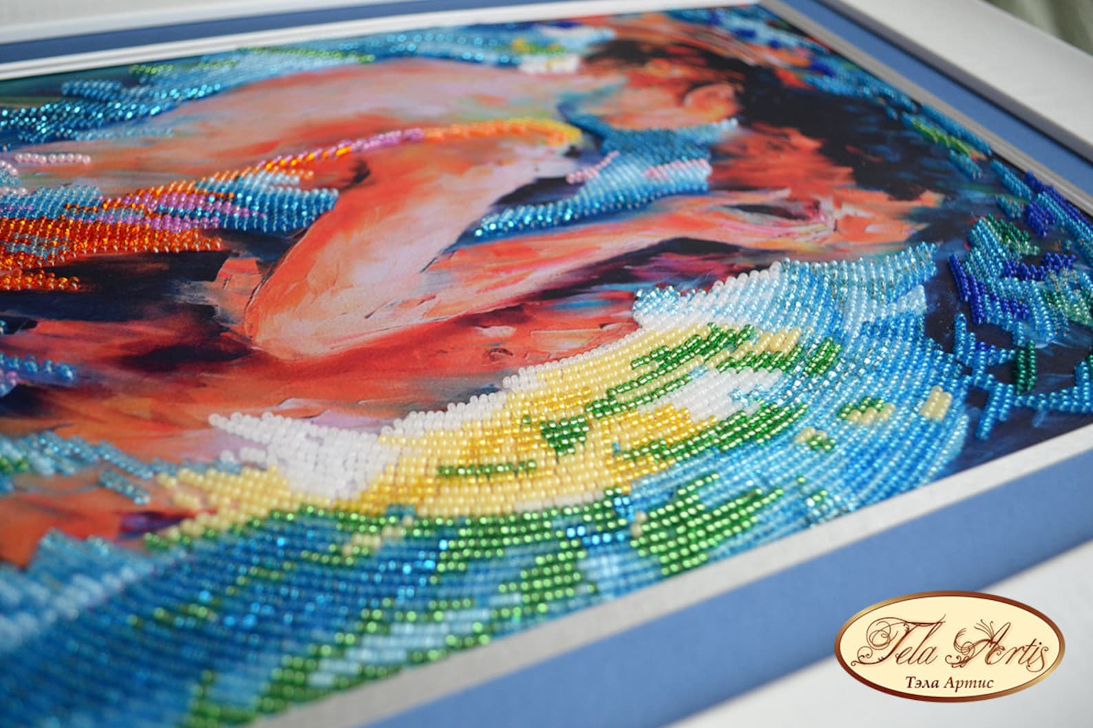 Bead embroidery kit Beaded cross stitch kit Stamped | Etsy