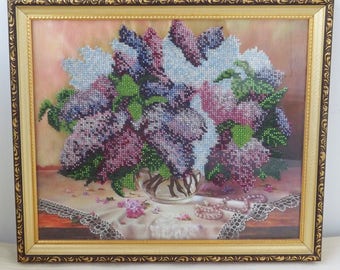 Ago incorniciato, Decorazione da parete lilla, Decorazione della fattoria, Decorazione della camera da letto sospesa a parete, Decorazione viola boho, Decorazione murale provenzale fiori viola