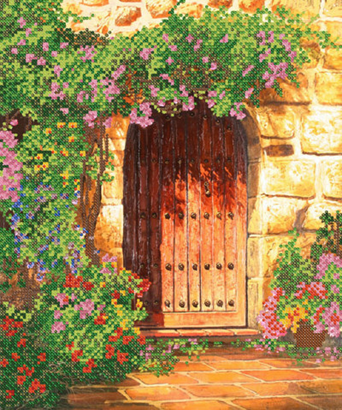 Bead embroidery kit Beaded cross stitch kit Stamped Etsy