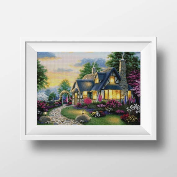 Home Cross Stitch House Counted Cross Stitch Pdf Cottage Cross | Etsy