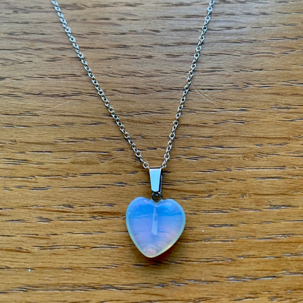 Opalite, opalite necklace, opalite pendant, opalite jewelry, opalite jewellery, opalite heart, opalite heart pendant, opalite heart necklace