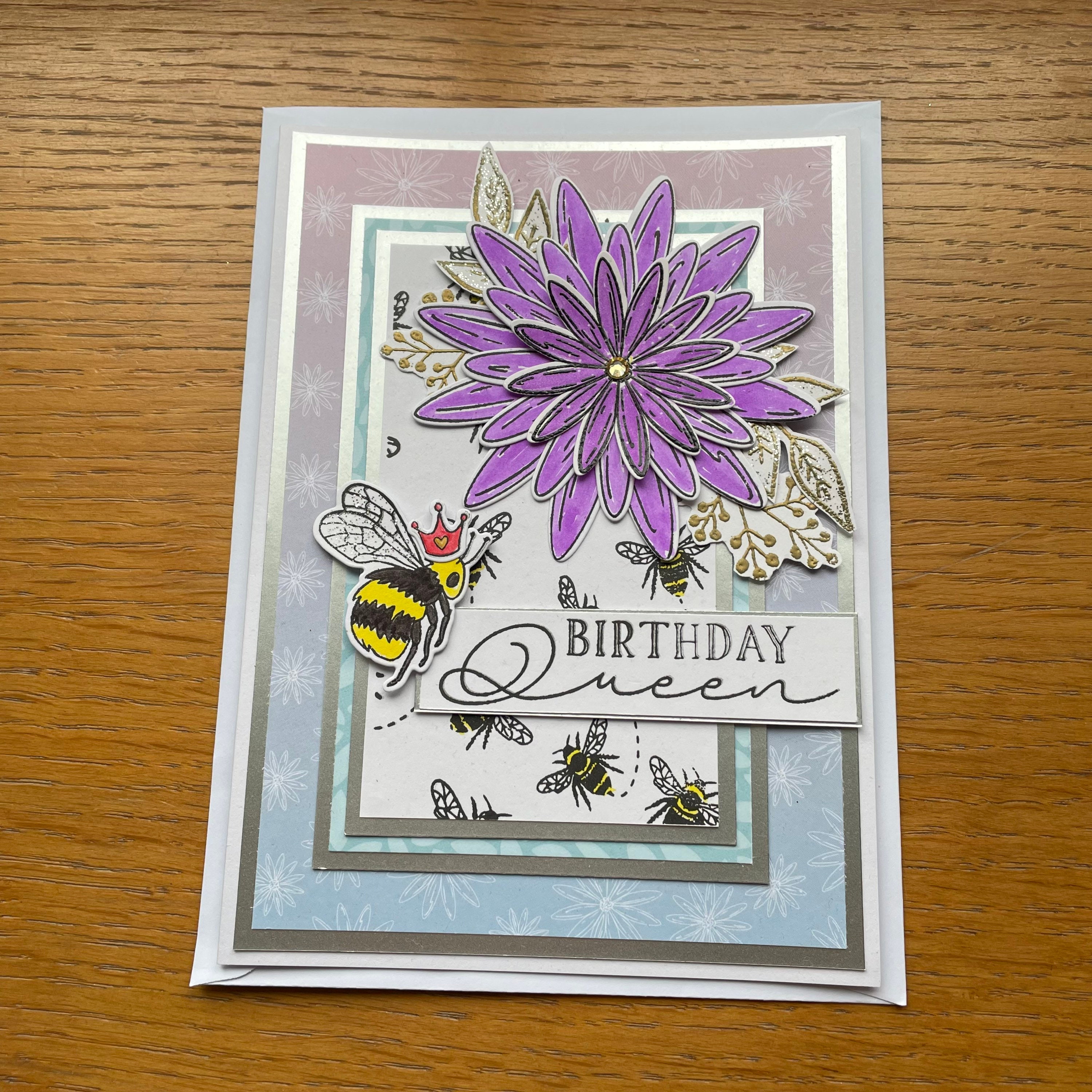 Birthday Queen Card - Queen Bee Card - Birthday Bee Card - Bee Birthday ...