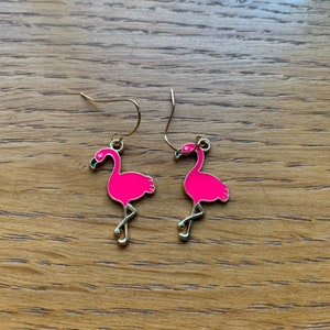Ohrringe, Flamingoohrringe, Flamingoschmuck, Flamingoschmuck, rosa Flamingo, rosa Flamingoohrringe, Flamingogeschenke, Vogelohrringe