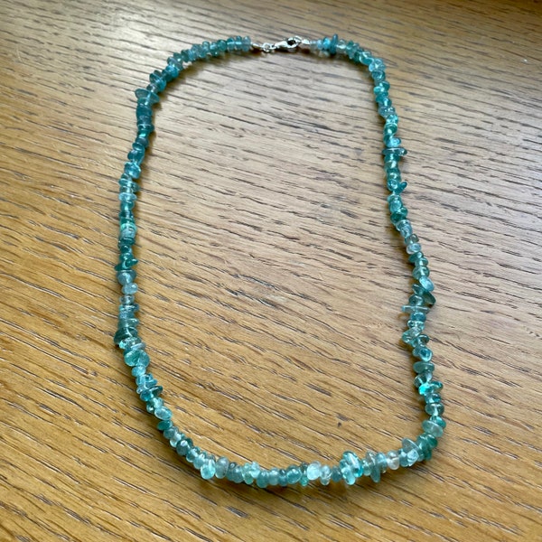 Aqua apatite, aqua apatite necklace, apatite necklace, apatite jewellery, apatite bead necklace, apatite beaded necklace