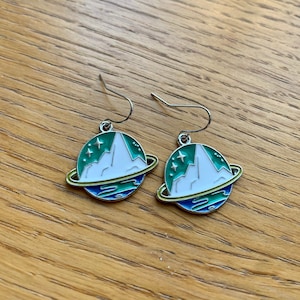 Planet earrings, space earrings, silver earrings, earrings, earrings planet, earrings space, fun earrings, planet jewellery, planet jewelry