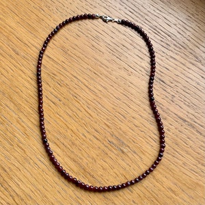 Garnet necklace, garnet necklace silver, garnet jewellery, garnet jewelry, garnet bead necklace, january birthstone necklace, garnet