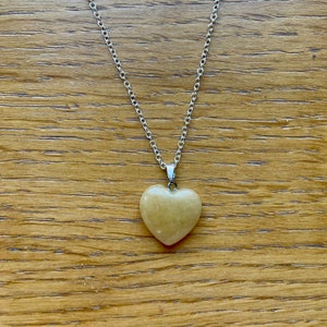 Yellow jade heart, jade, jade necklace, jade pendant, jade pendant necklace, jade jewelry, pendant jade, jade jewellery, yellow jade pendant