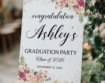 Graduation Party Class of 2026 Welcome Board Digital, Printable Grad Party Decorations Download