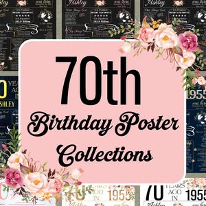 70th Birthday Poster Collections, Printable 70th Birthday Poster, Personalized 70th Birthday Poster, Custom 70th Birthday Poster Download