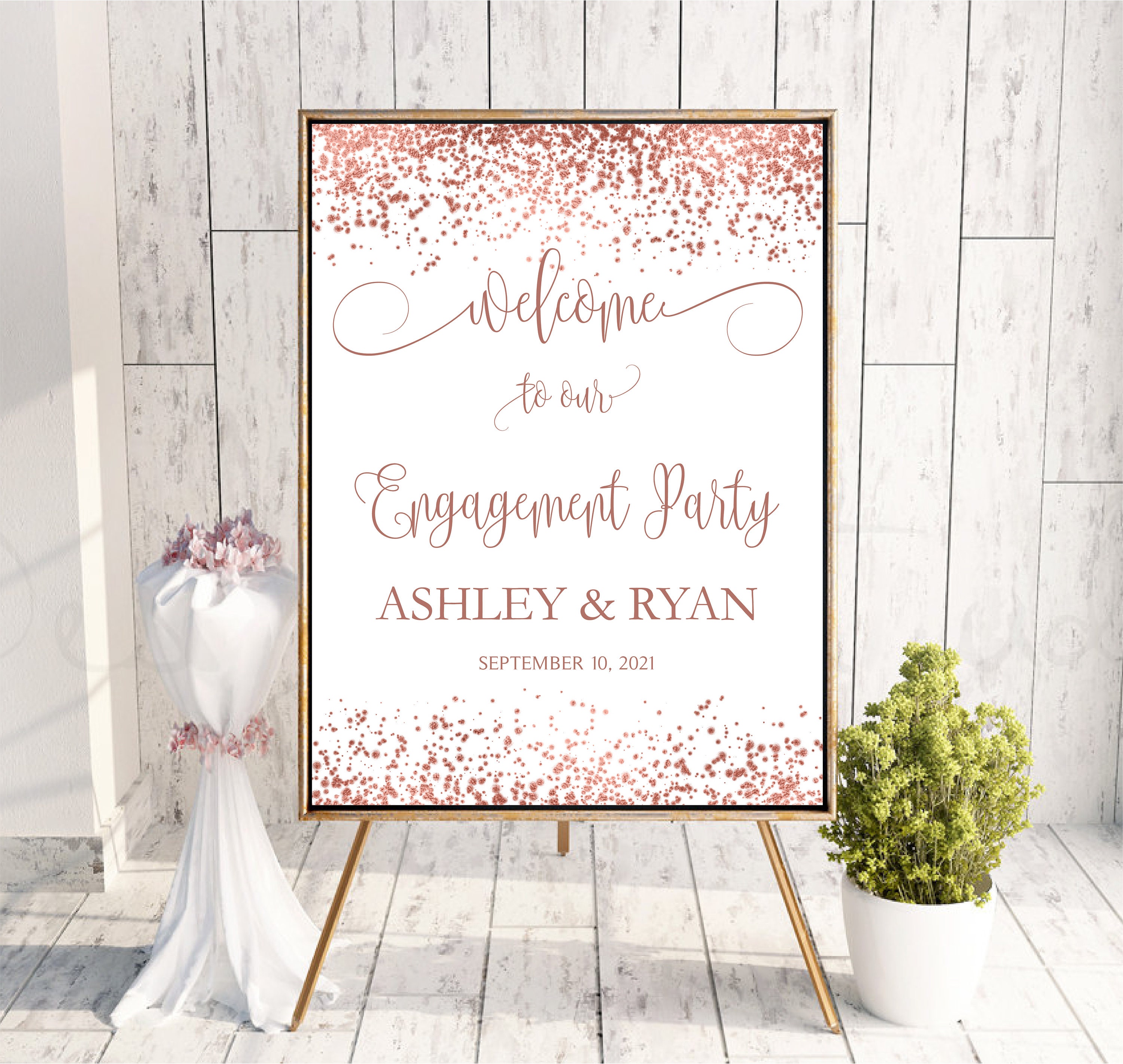 Engagement party sign Engagement party poster sign Etsy