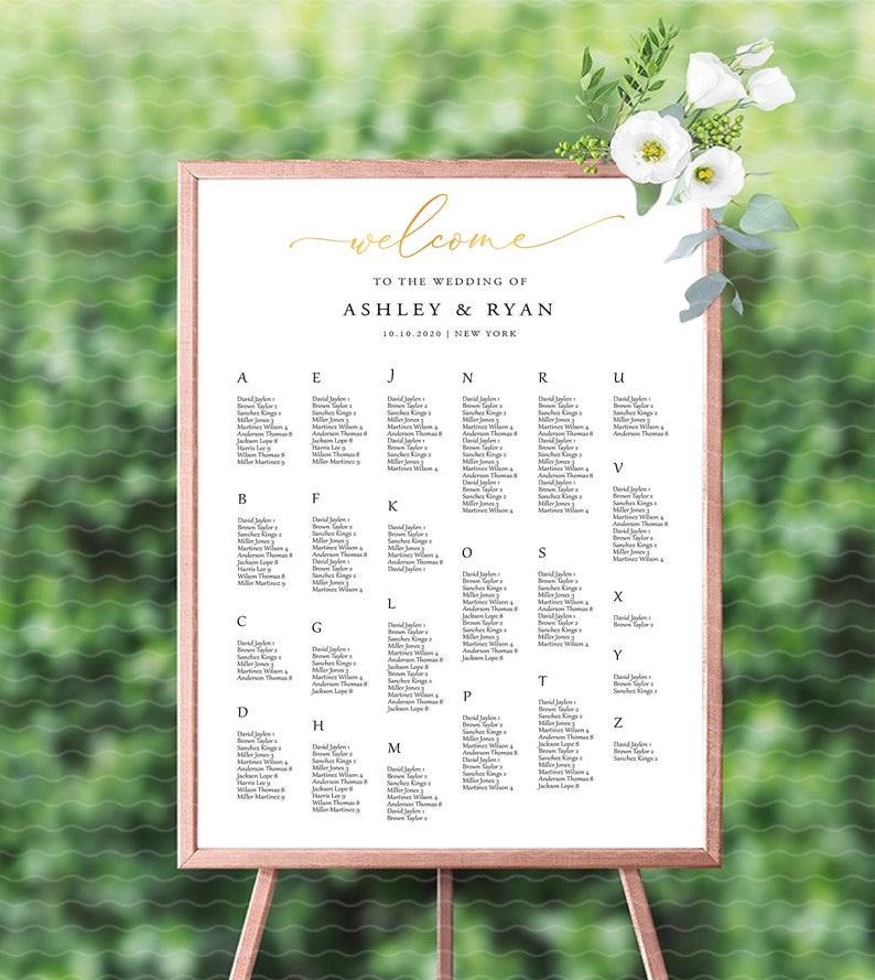 Alphabetical Printable Navy Wedding Seating Chart Template Seating Chart Wedding Seating Plan Wedding Seating Sign By Last Name Om 037 Paper Paper Party Supplies 330 Co Il