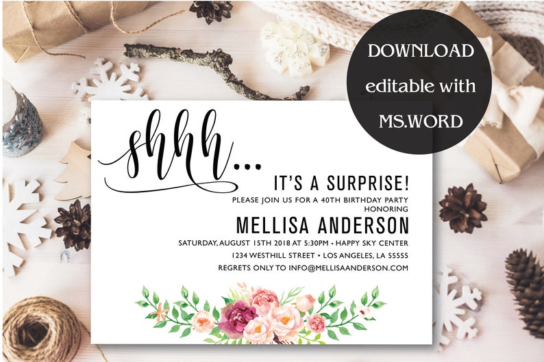 surprise party invitations