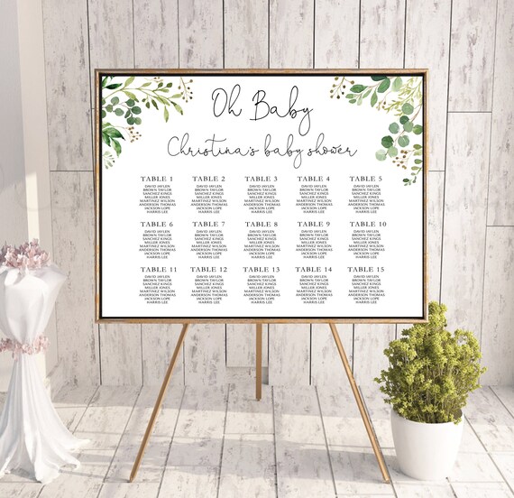 Baby Shower Seating Chart