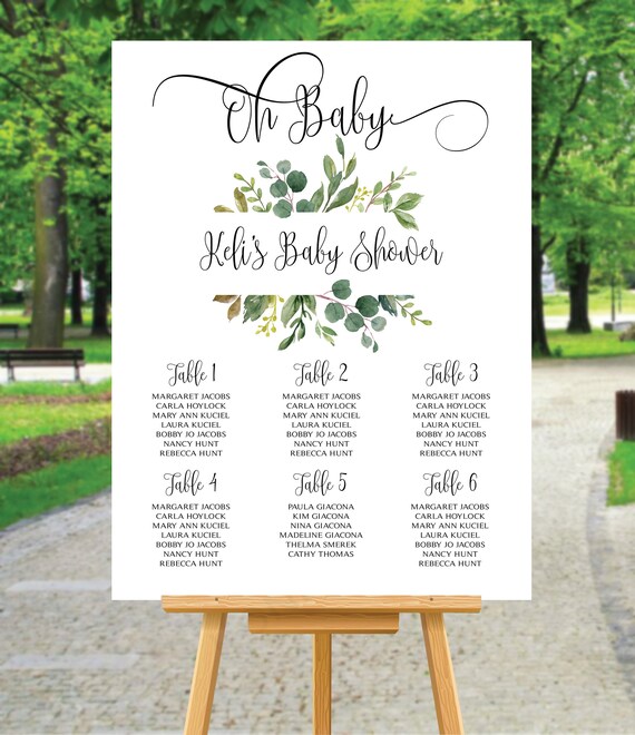 Baby Shower Seating Chart