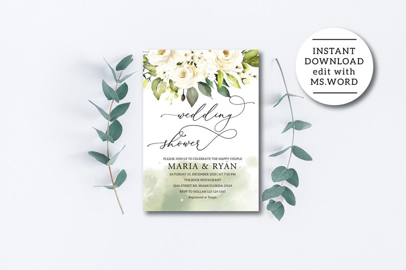 Wedding Shower Invitation Rustic Wedding Invitation Wedding Etsy