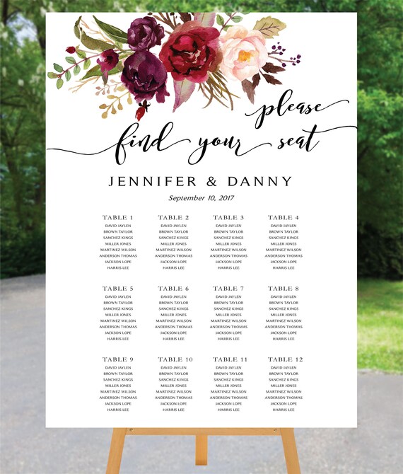 Shutterfly Wedding Seating Chart