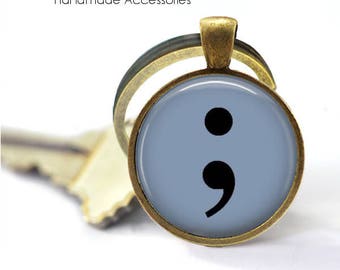 SEMICOLON • Semi Colon • Suicide Awareness • Depression Awareness • My Story Isn't Over • Key Ring • Keychain • Made in Australia (K183)