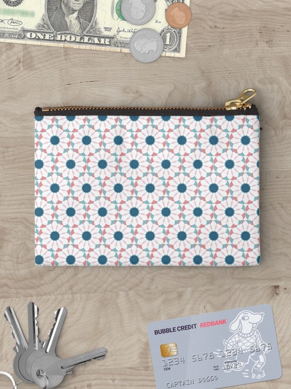 Seagulls Pattern Canvas Change Coin Purse Retro Money Bag with Zip
