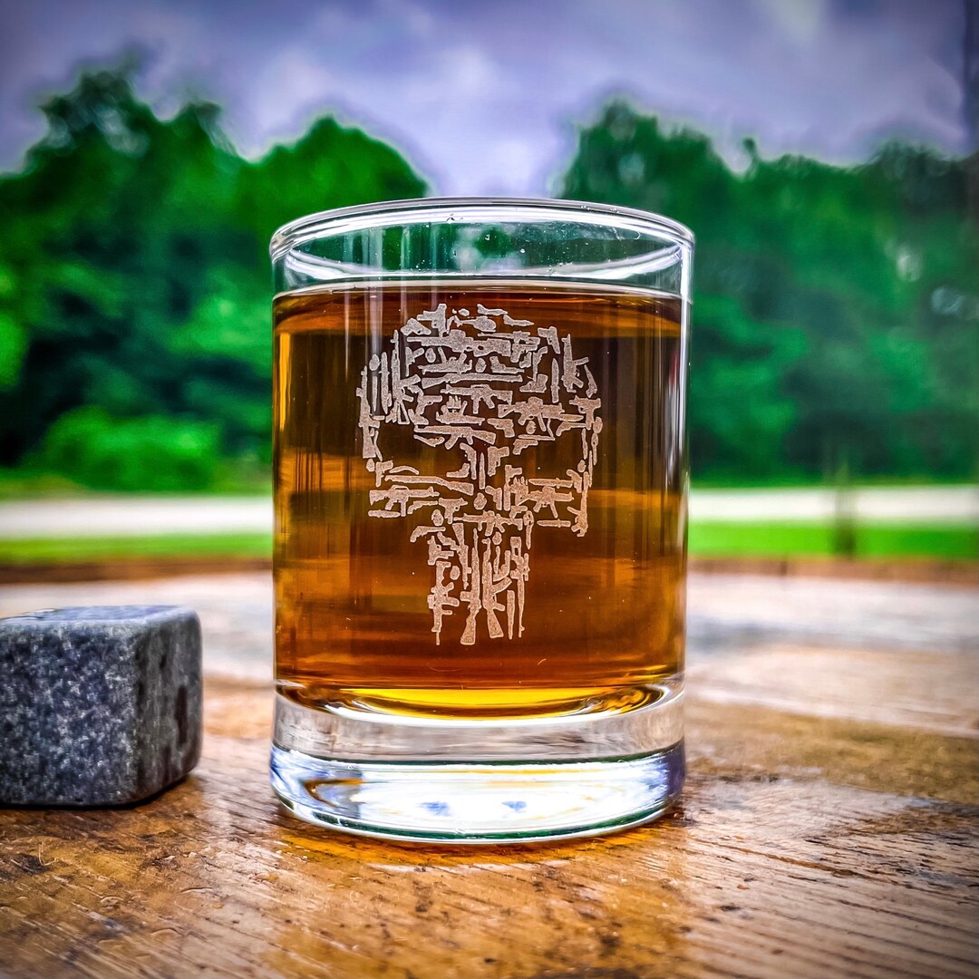 Gun Skull / Engraved 2.25 oz. Shot Glass / Gun Skull Shot Etsy België