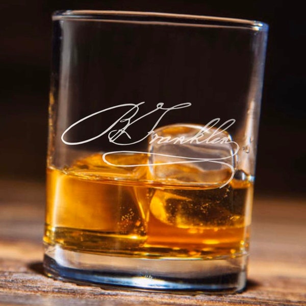 Custom Signature Whiskey Glasses / Bourbon Glasses / Scotch Glasses / Set of 2 / Your Handwriting  / Father's Day Gift