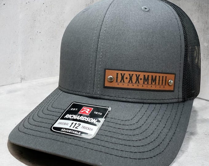 Custom Roman Numeral Hat | Custom Name Trucker Cap | Custom Trucker Hats | Wedding Hats | Anniversary Date Hat | Wedding Hats