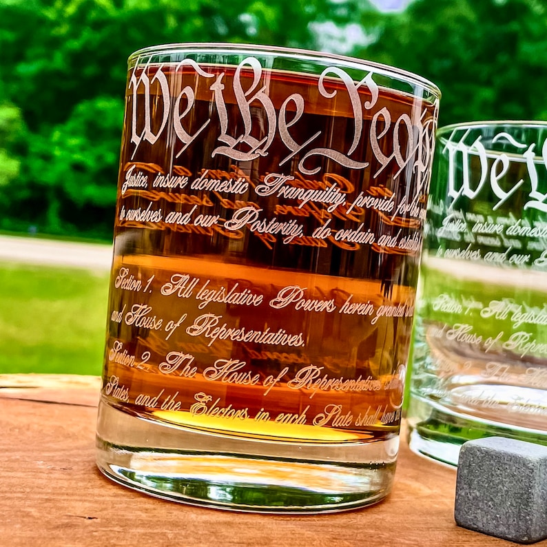 LoneStarEtch Constitution of the U.S. Whiskey Glasses - Thumbnail 4