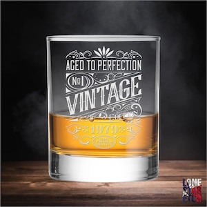 Vintage Aged To Perfection Limited Edition Whiskey Glass (Any Year) Birth Year Glass / Whiskey / Bourbon / Scotch   / Father&#39;s Day Gift