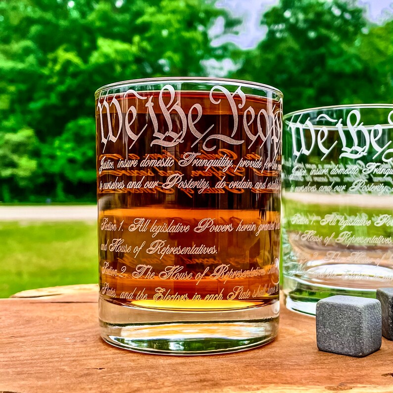 LoneStarEtch Constitution of the U.S. Whiskey Glasses - Thumbnail 5