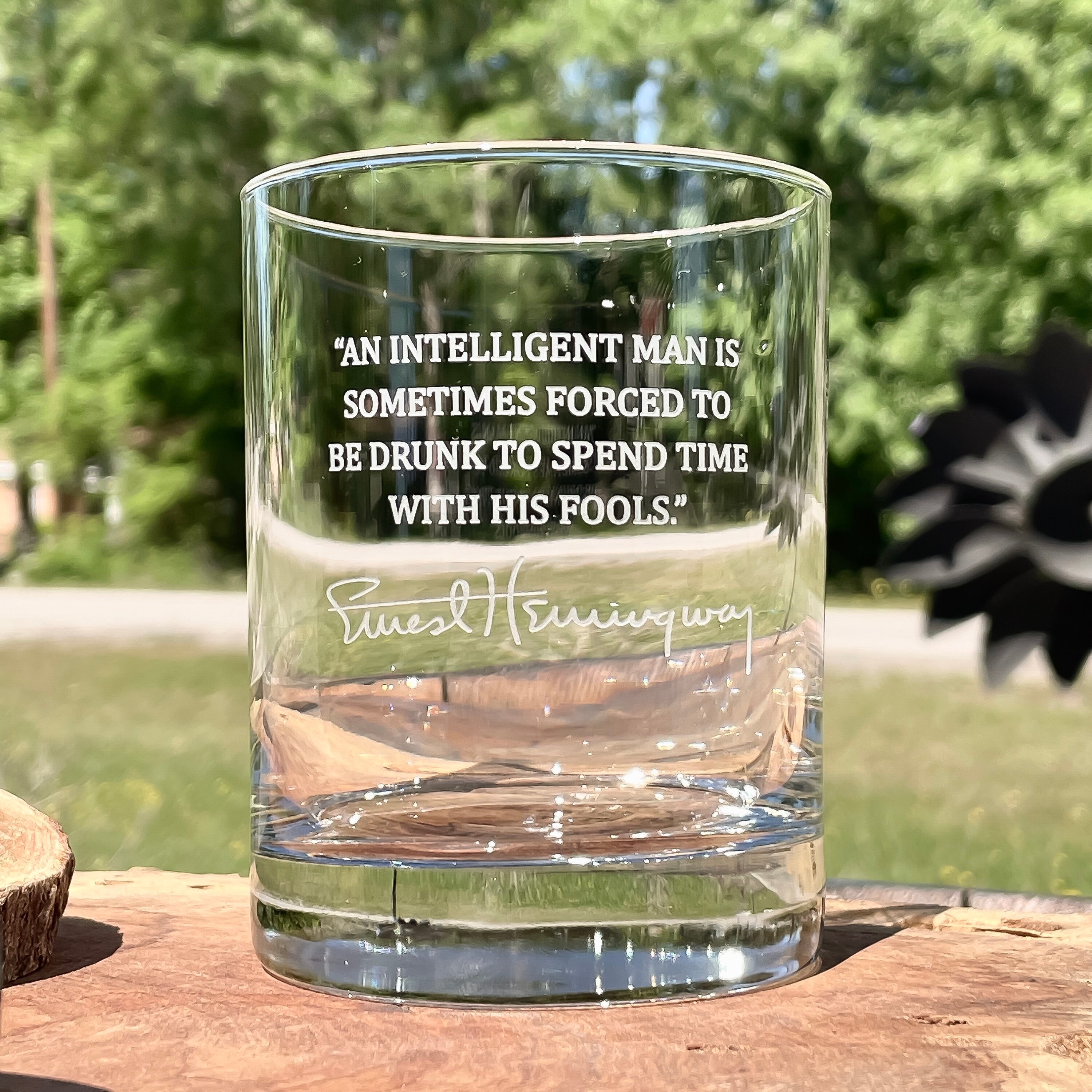 Ernest Hemingway Quote / Intelligent Man / Whiskey Glass / Bourbon Glass /  Scotch Glass / Rocks Glass / Father's Day Gift - Etsy, image size:3000x3000