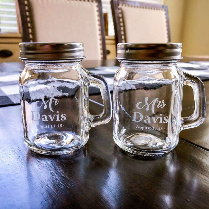 Engraved Personalized Salt & Pepper Shaker Set Wedding Etsy