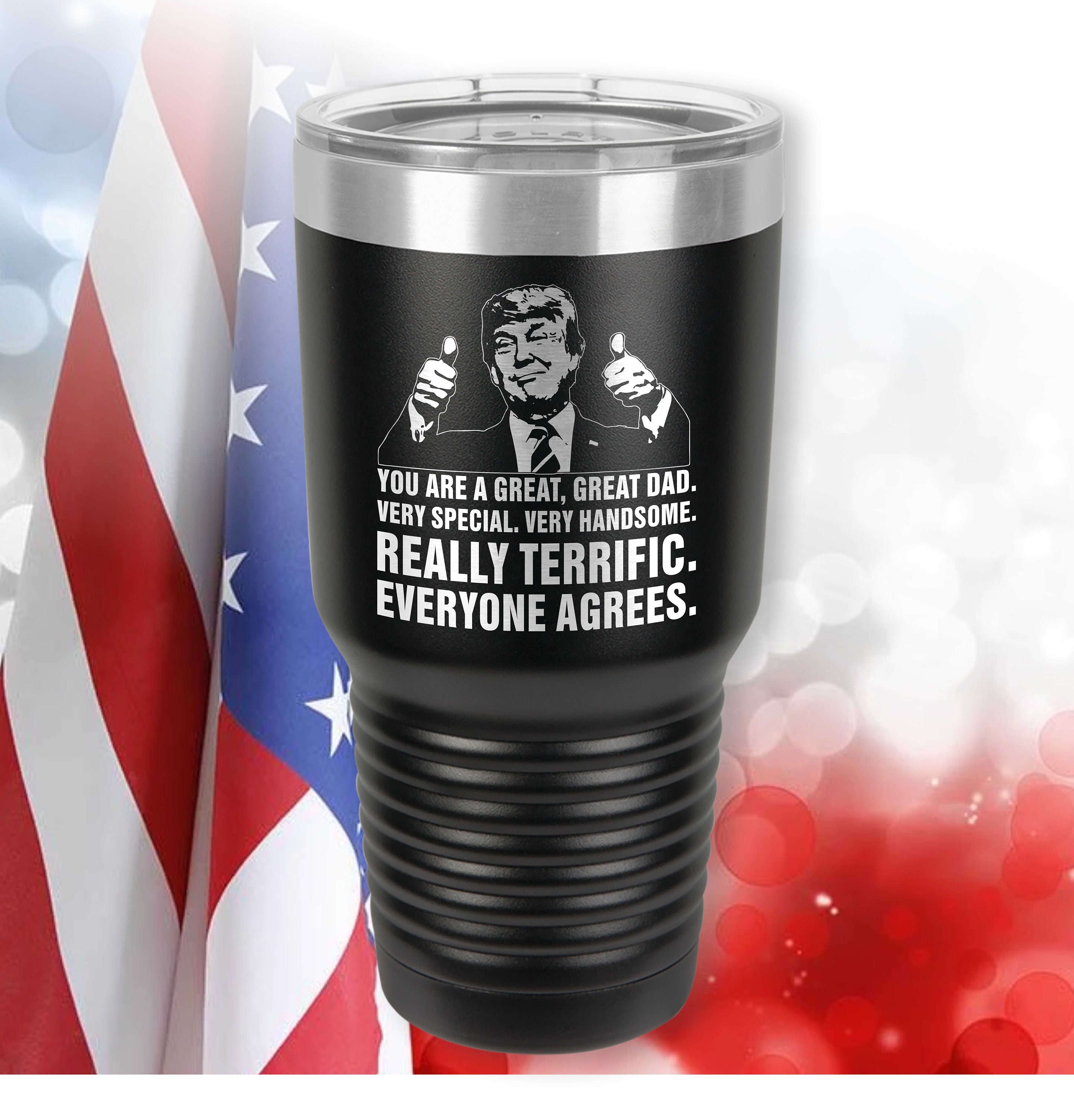 Custom Yeti 30 oz Rambler Tumbler Full Color-Trump RWB Flag