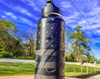 We The People American Flag / Hydro Water Bottle / 32 ounce / Laser Etched / Engraved Hydro Water Flask Style  / Father's Day Gift