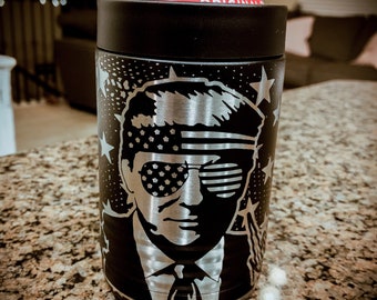 Trump Can Cooler / Patriotic Can Cooler / Trump Merch / Trump Can Holder / 360 Wrap Laser Etched / Election Gear / Father's Day Gift