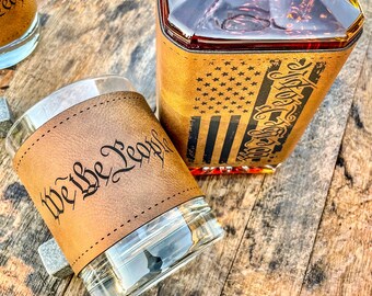 Whiskey Decanter Sets For Men, 25oz Whiskey Decanter Set For Bourbon Engraved WE