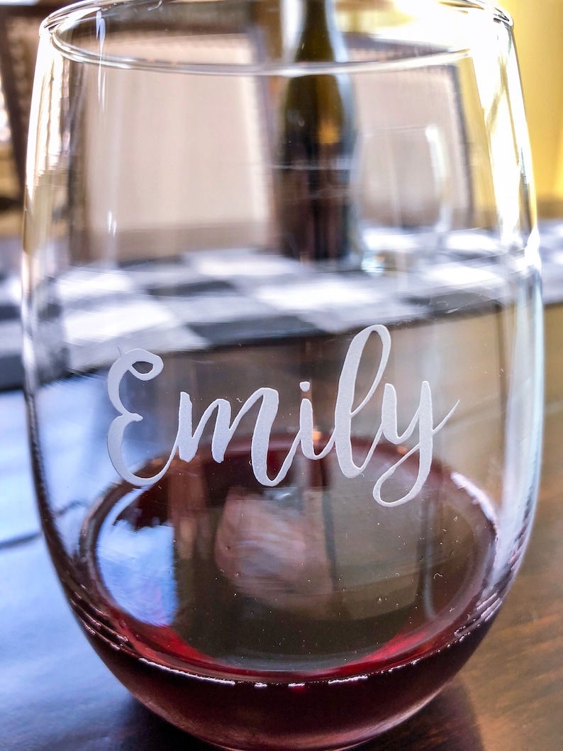 Personalized Engraved Stemless Wine Glass / Engraved Stemless Etsy